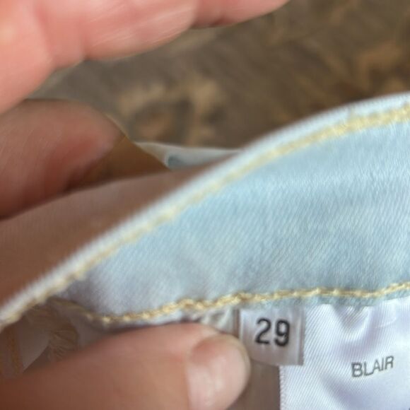 Hudson Blair Jeans Rolled Cuff Stretch Galaxy Light Blue Color Tan Stitch 29 - Picture 6 of 14